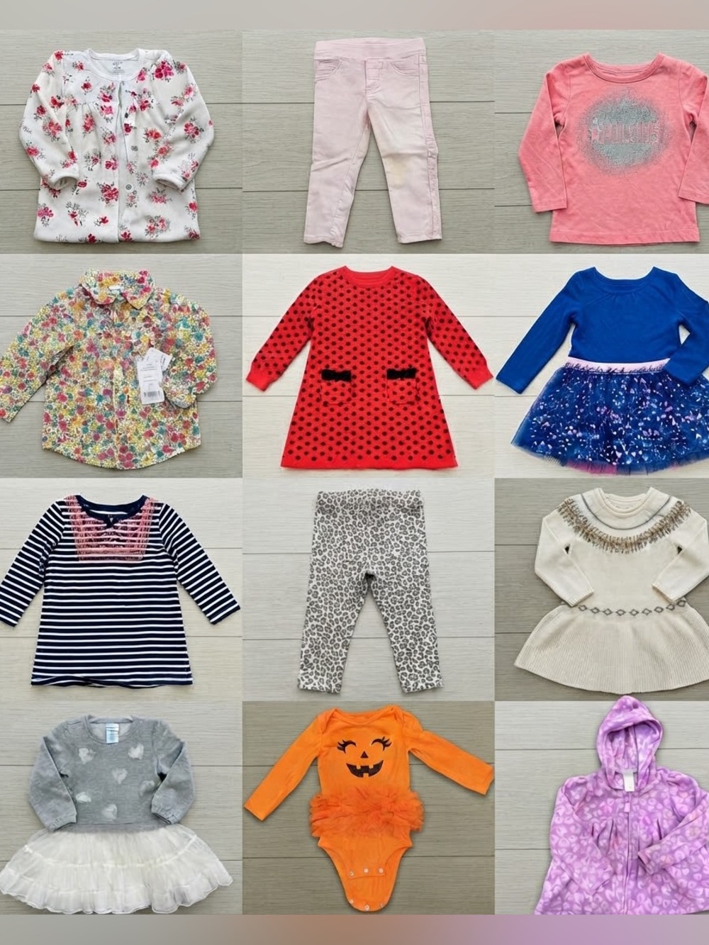 Girls Fall Winter Clothing Bundle 13 Pieces Size 18M 2T Carter's Nautica etc
